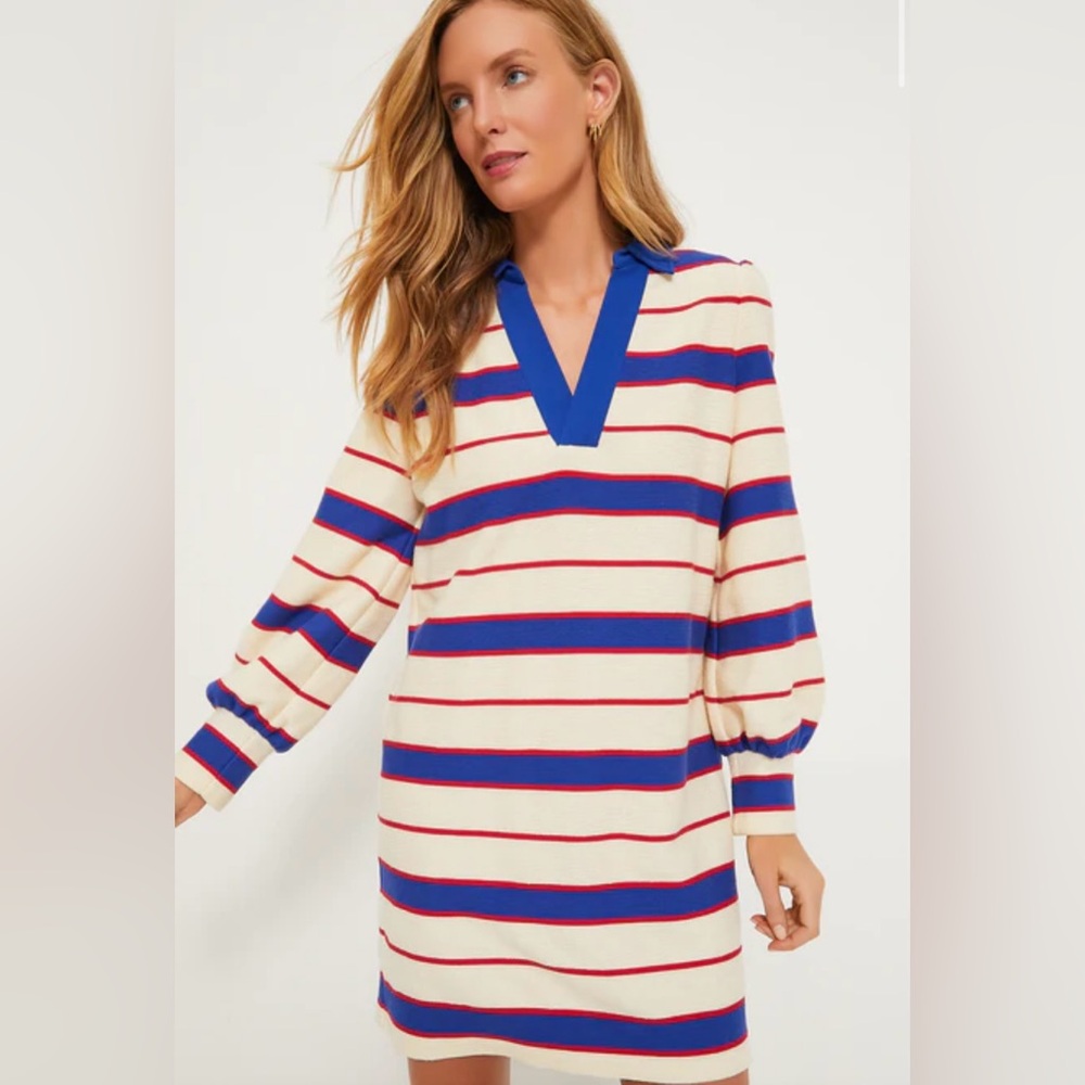 ⭐️NEW- Tuckernuck Navy Stripe Bradley knit polo dress